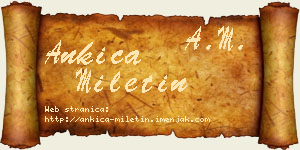 Ankica Miletin vizit kartica